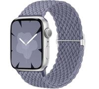 Ynitec Correa Trenzada Nylon Compatible con Apple Watch 44mm 45mm 46mm 49mm 42mm, Elástica Deportiva Ajustable con Hebilla Acero Inox para iWatch Series 11-1, SE/Ultra 3 2 1, AzulGris