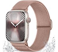 Ynitec Solo Loop Correa de repuesto compatible con Apple Watch Correa 38mm 40mm 41mm 42mm 44mm 45mm 46mm 49mm, Suave de Nylon Trenzado Correas para Serie 10 9 8 7 6 5 4 3 2 1 SE Ultra, Rosa