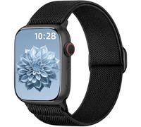 Ynitec Solo Loop Correa de repuesto compatible con Apple Watch Correa 38mm 40mm 41mm 42mm 44mm 45mm 46mm 49mm, Suave de Nylon Trenzado Correas para Serie 10 9 8 7 6 5 4 3 2 1 SE Ultra, Negro