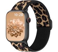 Ynitec Solo Loop Correa de repuesto compatible con Apple Watch Correa 38mm 40mm 41mm 42mm 44mm 45mm 46mm 49mm, Suave de Nylon Trenzado Correas para Serie 10 9 8 7 6 5 4 3 2 1 SE Ultra, Leopardo
