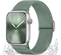 Ynitec Solo Loop Correa de repuesto compatible con Apple Watch Correa 38mm 40mm 41mm 42mm 44mm 45mm 46mm 49mm, Suave de Nylon Trenzado Correas para Serie 10 9 8 7 6 5 4 3 2 1 SE Ultra, Verde Pino