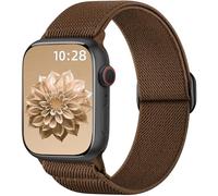 Ynitec Solo Loop Correa de repuesto compatible con Apple Watch Correa 38mm 40mm 41mm 42mm 44mm 45mm 46mm 49mm, Suave de Nylon Trenzado Correas para Serie 10 9 8 7 6 5 4 3 2 1 SE Ultra, Brown