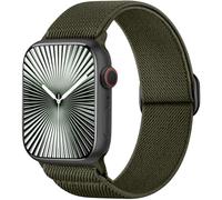 Ynitec Solo Loop Correa de repuesto compatible con Apple Watch Correa 38mm 40mm 41mm 42mm 44mm 45mm 46mm 49mm, Suave de Nylon Trenzado Correas para Serie 10 9 8 7 6 5 4 3 2 1 SE Ultra, Verde Militar