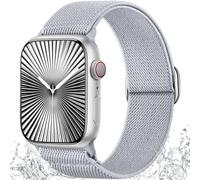 Ynitec Solo Loop Correa de repuesto compatible con Apple Watch Correa 38mm 40mm 41mm 42mm 44mm 45mm 46mm 49mm, Suave de Nylon Trenzado Correas para Serie 10 9 8 7 6 5 4 3 2 1 SE Ultra, Gris