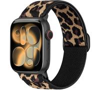 Ynitec Solo Loop Correa de repuesto compatible con Apple Watch Correa 38mm 40mm 41mm 42mm, Suave de Nylon Trenzado Correas para iWatch Serie 11 10 9 8 7 6 5 4 3 2 1 SE Ultra Leopardo