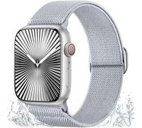 Ynitec Solo Loop Correa de repuesto compatible con Apple Watch Correa 42mm 44mm 45mm 46mm 49mm, Suave de Nylon Trenzado Correas para iWatch Serie 11 10 9 8 7 6 5 4 3 2 1 SE Ultra Gris