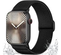 Ynitec Solo Loop Correa de repuesto compatible con Apple Watch Correa 42mm 44mm 45mm 46mm 49mm, Suave de Nylon Trenzado Correas para iWatch Serie 11 10 9 8 7 6 5 4 3 2 1 SE Ultra Negro