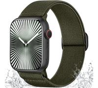 Ynitec Solo Loop Correa de repuesto compatible con Apple Watch Correa 42mm 44mm 45mm 46mm 49mm, Suave de Nylon Trenzado Correas para iWatch Serie 11 10 9 8 7 6 5 4 3 2 1 SE Ultra Verde Militar