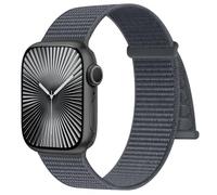 Ynitec Sport Nylon Correa Compatible con Apple Watch 41mm 40mm 38mm 42mm - Series 10, Correa suave Solo Loop Smartwatch, Pulsera para iWatch Series 10 9 8 7 6 5 4 3 2 1 SE, Azul Gris