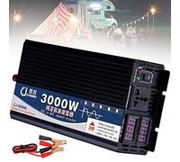 YNITJH Convertidor 3000W 4000W 5000W Inversor DC 12V/24V/48V/60V a AC 110V/220V Transformador,para Camion Instalacion Solar Power Inverter,con Pantalla Digital Dual Y Toma De Ca,3000W-12Vto220V