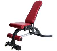 YNIYUJKL Banco De Pesas Ajustable para Mancuernas, Multifuncional, para Ejercicios Supino, Abdominales, Ideal para Gimnasio, Soporta hasta 300 Kg.,Red-147 * 50 * 115cm