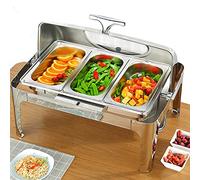 YNIYUJKL Calentador De Alimentos Eléctrico De 9/13 L para Fiestas Y Bufés. Calentador De Acero Inoxidable De 400 W para Mantener La Comida Caliente.,1/3 Size Pan-13L