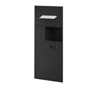 YNIYUJKL Escobillero Empotrado con Nicho para Papel Higiénico, Papelera Y Armario para Hoteles Y Lugares Públicos, Gris, 30 X 65 X 14 Cm,Black-30x65x14cm