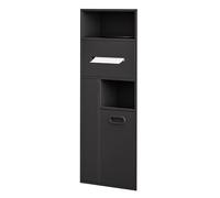 YNIYUJKL Escobillero Empotrado con Nicho para Papel Higiénico, Papelera Y Armario para Hoteles Y Lugares Públicos, Gris, 30 X 65 X 14 Cm,Black-30x78x14cm