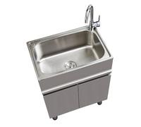 YNIYUJKL Fregadero Utilitario con Mueble, Fregadero Comercial para Preparación Y Lavamanos Utilitario Plateado, Lavamanos Utilitario con Mesa De Trabajo, Juego De Frega,One Color-42 * 37 * 82cm