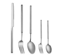 YNIYUJKL Juego De Cubiertos De Acero Inoxidable 304, 5/20/30/40/50/60 Piezas, Cuchillo Y Tenedor Creativos, Cuchara, Cuchillo Y Tenedor para Carne De Hotel, Cuchara De P,Silver-20 Pieces for 4