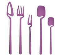 YNIYUJKL Juego De Cubiertos De Plata, 5/20/30/40/50/60 Piezas, Morado, Creativo, De Acero Inoxidable 304, para Colgar En La Pared, Incluye Cuchillo, Tenedor, Cuchara, CU,Purple-1Set-5Pcs