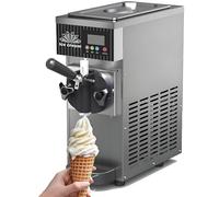 YNIYUJKL Máquina Comercial De Helados De 5,8 A 7,9 Galones por Hora, para Helado Suave, con Autolimpieza Y Panel LCD, Ideal para Restaurantes Y Bares.,Silver-450W
