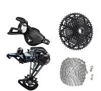 YNKJFOD Compatible con Shimano Deore SLX M7100 1x12 Velocidades MTB Grupo Palanca De Cambios Trasero M6100 Cadena 12 S Cassette Piezas De Bicicleta(52T Black Set)