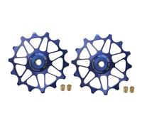 YNKJFOD Compatible con SRAM, Compatible con Shimano 12T 14T, Polea De Cambio Trasera con Rodamiento De Cerámica, 2 Uds., Rueda Guía con Rodillo Guía(2pcs 14T Blue)