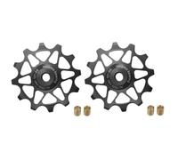 YNKJFOD Compatible con SRAM, Compatible con Shimano 12T 14T, Polea De Cambio Trasera con Rodamiento De Cerámica, 2 Uds., Rueda Guía con Rodillo Guía(2pcs 12T Black)