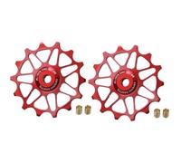 YNKJFOD Compatible con SRAM, Compatible con Shimano 12T 14T, Polea De Cambio Trasera con Rodamiento De Cerámica, 2 Uds., Rueda Guía con Rodillo Guía(2pcs 14T Red)