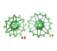 YNKJFOD Compatible con SRAM, Compatible con Shimano 12T 14T, Polea De Cambio Trasera con Rodamiento De Cerámica, 2 Uds., Rueda Guía con Rodillo Guía(12T 14T Green)
