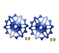 YNKJFOD Compatible con SRAM, Compatible con Shimano 12T 14T, Polea De Cambio Trasera con Rodamiento De Cerámica, 2 Uds., Rueda Guía con Rodillo Guía(2pcs 12T Blue)