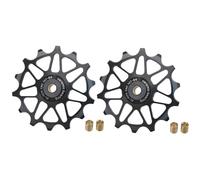 YNKJFOD Compatible con SRAM, Compatible con Shimano 12T 14T, Polea De Cambio Trasera con Rodamiento De Cerámica, 2 Uds., Rueda Guía con Rodillo Guía(2pcs 14T Black)
