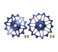 YNKJFOD Compatible con SRAM, Compatible con Shimano 12T 14T, Polea De Cambio Trasera con Rodamiento De Cerámica, 2 Uds., Rueda Guía con Rodillo Guía(12T 14T Blue)