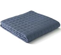 YNM Manta refrescante con peso, rayón derivado de bambú con cuentas de vidrio de primera calidad (azul gris, 152 cm x 203 cm, 9 kg), apta para uso de una persona en camas dobles y king