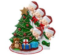 Ynnhik Adornos navideños Personalizados - Regalos de Apertura Adornos navideños Familiares Personalizados por Papá Noel, Adorno Familiar Alrededor del árbol, Adorno de Regalos Familiares de Apertura