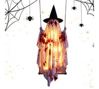 Ynnhik Outdoor Halloween Ghost - with Remote Control String Lights Use