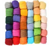 YNNHUDEEP Lana de fieltro de 100 colores - Lana merino premium para fieltro húmedo en seco, 300 g de lana de cuento de hadas con fibras naturales, fieltro, juego de iniciación para manualidades
