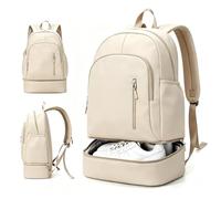 YNNHUDEEP Mochila deportiva para hombre y mujer, mochila deportiva con compartimento para zapatos y bolsillo nasal, mochila impermeable para natación, yoga, fitness, viajes (caqui)