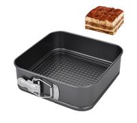 YNNHUDEEP Molde cuadrado para tartas, 1 pieza, 20 cm, con revestimiento antiadherente, juego de utensilios para hornear