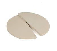 YNNI KAMADO TQHMPS42 42 cm Par (2) Extra Grueso Alta Temperatura Media Luna Pizza Piedra Deflector de Calor BBQ 42cm TQHMPS42