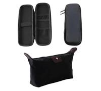 YNOUYRS Set di 2 Organizer per cancelleria - Rígida Estuche Escolar, EVA Lápices Bolsa para Oficina, Organizador para Ejecutivo de la Pluma, Bolígrafo, Resistente al Agua, con Compartimentos, Negro