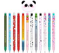 YNOUYRS Set of erasable gel pens - Bolígrafo de gel borrable, ball on the end to remove temperature sensitive, tip diameter 0.7 mm (12 bolígrafos borrables + borrador borrable Panda)