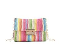 Ynport Crefreak Bolso de Mano a Rayas de Paja Para Mujer de Verano - Bandolera de Ratán Para Viaje y Vacaciones Small Lady