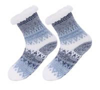 Ynport Crefreak Calcetines de Mujer Fuzzy Slipper Grips, Forro de Vellón Cálido y Esponjoso para Invierno, Calcetines de Cama de Punto Térmicos Gruesos y Acogedores