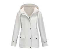 Ynport Crefreak Chaqueta Impermeable para Mujer con Forro Polar, con Capucha, Ligera y Cálida, Chaqueta de lluvia de Invierno con Cierre de Cremallera, Cortavientos para Exteriores