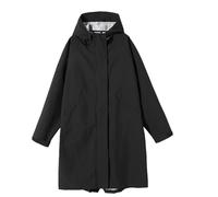 Ynport Crefreak Chaquetas Impermeables para Mujer Impermeable ligero Impermeable Impermeables Largos con Capucha Cortavientos al Aire Libre Gabardina de Viaje Plegable, Negro, XL