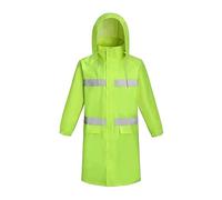 Ynport Crefreak Chubasquero Impermeable para Hombre Chaqueta Impermeable Larga Ropa Impermeable Transpirable Reflectante con Capucha Plegable para Hombres Mujeres y Adultos,Verde,M