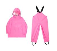 Ynport Crefreak Unisex Trajes de lluvia para Niños Chaqueta Impermeable con Pantalones de lluvia con Tirantes Chubasquero Ligero para Niños con Capucha al aire Libre para Niño y Niña
