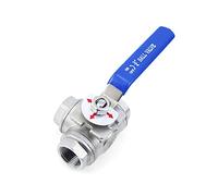 YNPPLGTJC Válvula de Bola Tres vías, Rosca Macho BSPT, Acero Inoxidable 304, DN10, DN15, DN20, DN25, DN32, DN50, Tipo T/L, 1/4", 3/8", 1/2", 3/4", 1", 1-1/4"(T Type,DN8)