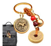 YNPQTDS Abalorio de buena suerte para mochila, moneda china de emperadores, God Horse Turn + Five Emperors Mon, Refer to description