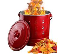 YNPQTDS Barriles de combustión para exteriores, cubo de basura de papel de acero inoxidable con tapa, quemador resistente al calor para chimenea de jardín, residuos de jardín