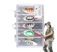YNPQTDS Cebo de, Cebo de bajo, señuelo de Spinner, Kit de con Cajas de Aparejo para salmón de Trucha bajo Walleye