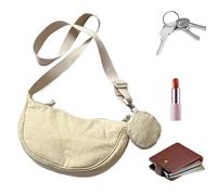 YNPQTDS Crescent Sling Bag - Bolso para mujer, elegante, informal, de nailon, con forma de media luna, de almacenamiento ajustable para trabajo, citas, ver descripción